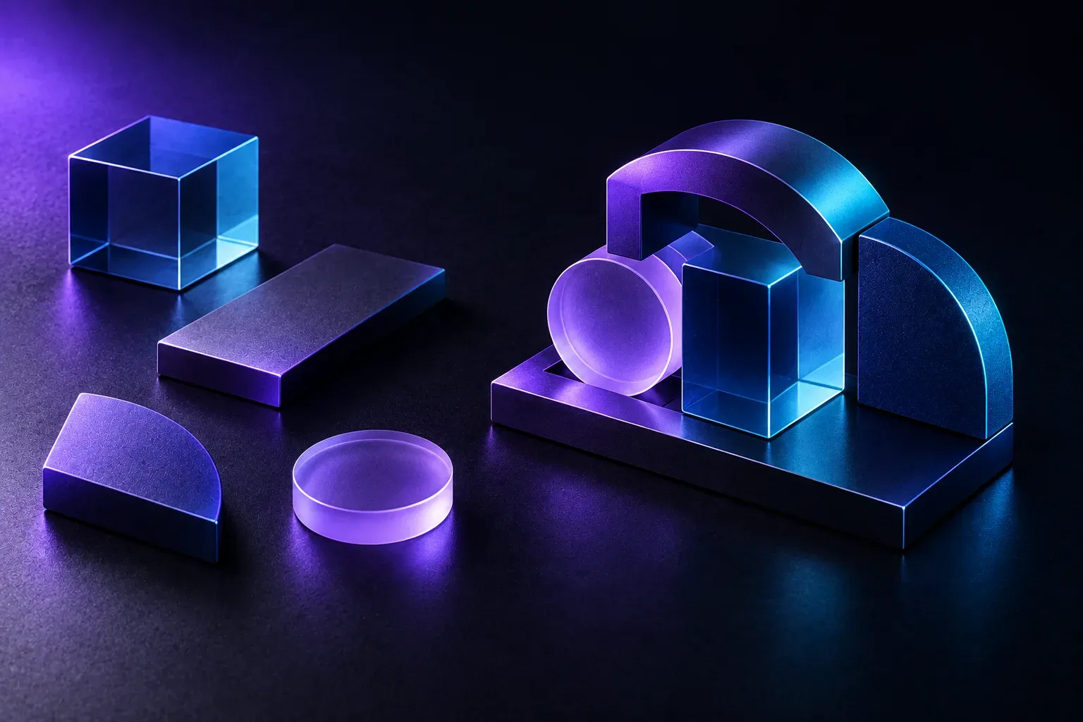 Módulos visuales de distintos materiales combinados en una solución a medida